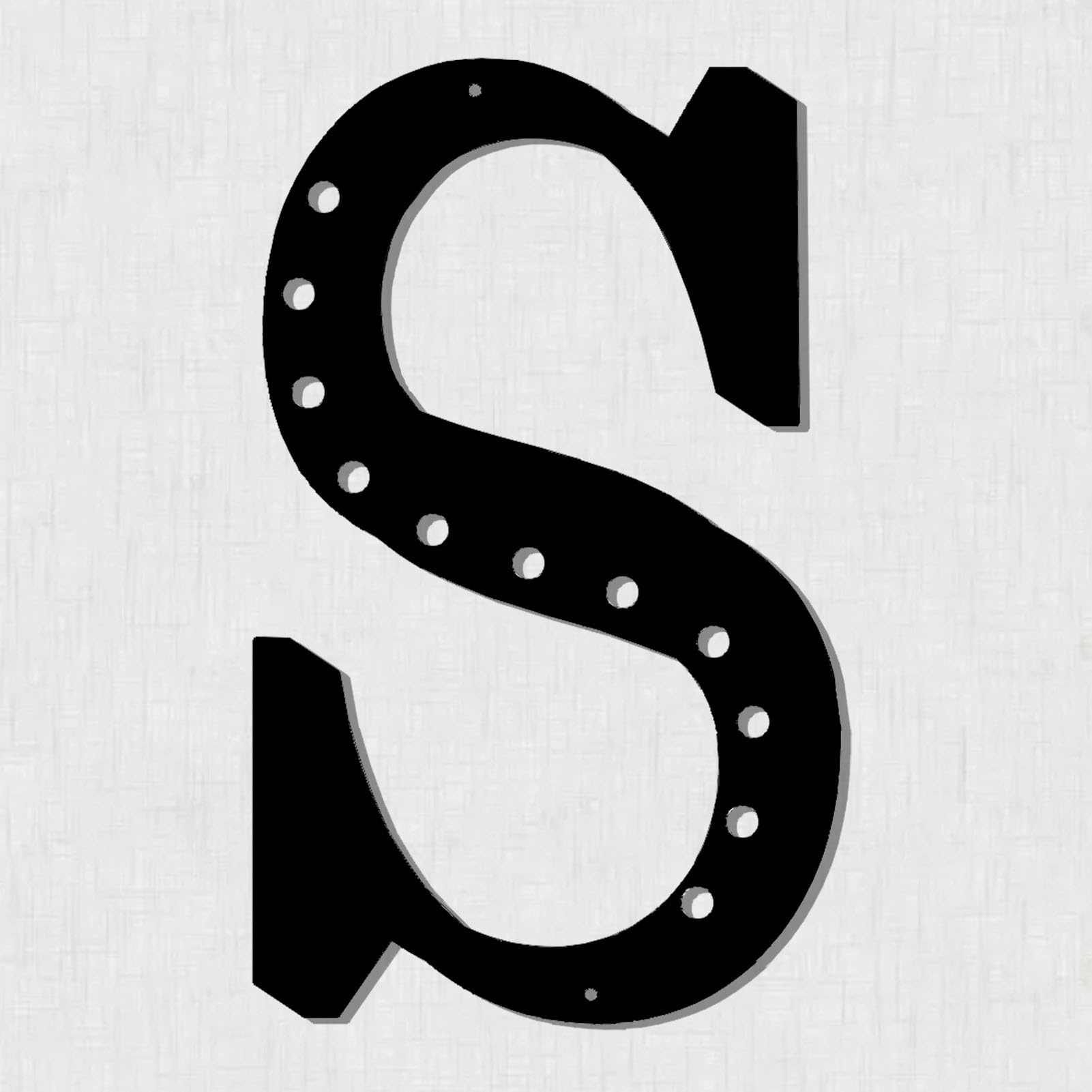 Resama 11'' Black Metal Letters for Wall Decor, Visual 3D Large Alphabet, Decorative Farmhouse Hanging Letter Sign for Living Room Bedroom Office Home Party (S)