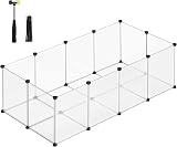 SONGMICS Pet Playpen with Floor 143 x 73 x 46 cm White LPC02W
