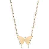MEVECCO Gold Dainty Initial Necklace 18K Gold Plated Butterfly Pendant Name Necklaces Delicate Everyday Necklace for Women Minimalist Personalized Jewelry