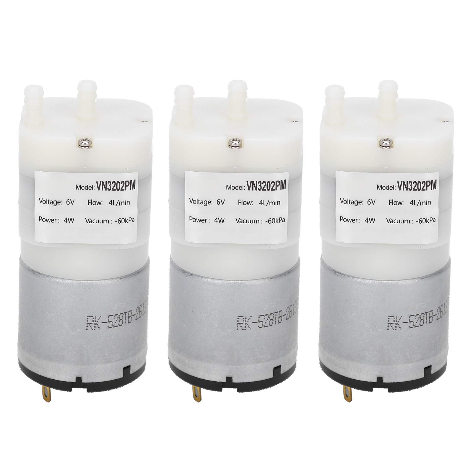 3Pcs DC 6V Mini Diaphragm Pump for Aquariums & Fish Tanks Submersible Air Pump, Micro Vacuum Motor, 4L/min Flow Rate, Low Noise 4W Power