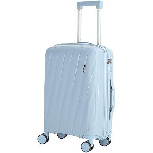 20 Inch Carry On Luggage with TSA Lock, Lightweight PP Hardside Suitcase with 360° Spinner Wheels, Anti-Burst Zipper, 2-Step