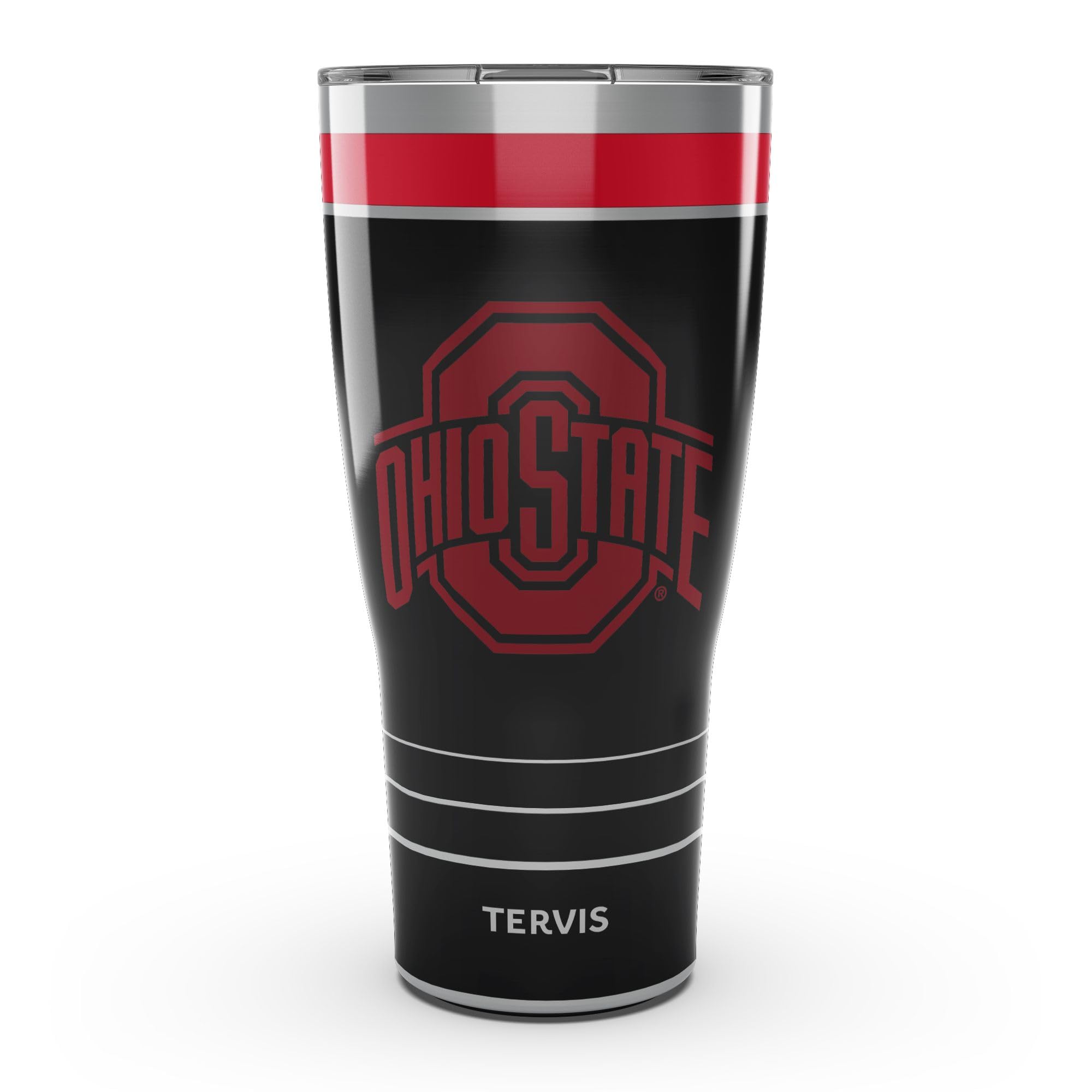 Tervis Traveler Ohio State Buckeyes – Night Game Triple Insulated Tumbler Travel Cup Keeps Drinks Cold & Hot, 30oz, Stainless Steel