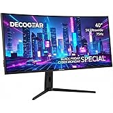 Deco Gear 40” 5K UltraWide Monitor (5120×2160), IPS, HDR10, 21:9, 100% sRGB / 96% DCI-P3, USB-C, HDMI, DP, PIP/PBP, Adaptive Sync - Pro Color Accuracy for Creators & Multitasking - American Seller