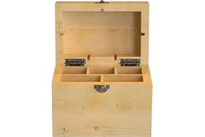 GEMTONE Handmade 5 Slotted Wooden Storage Box for Gold, Silver, and Platinum Jewelry Testing Acids