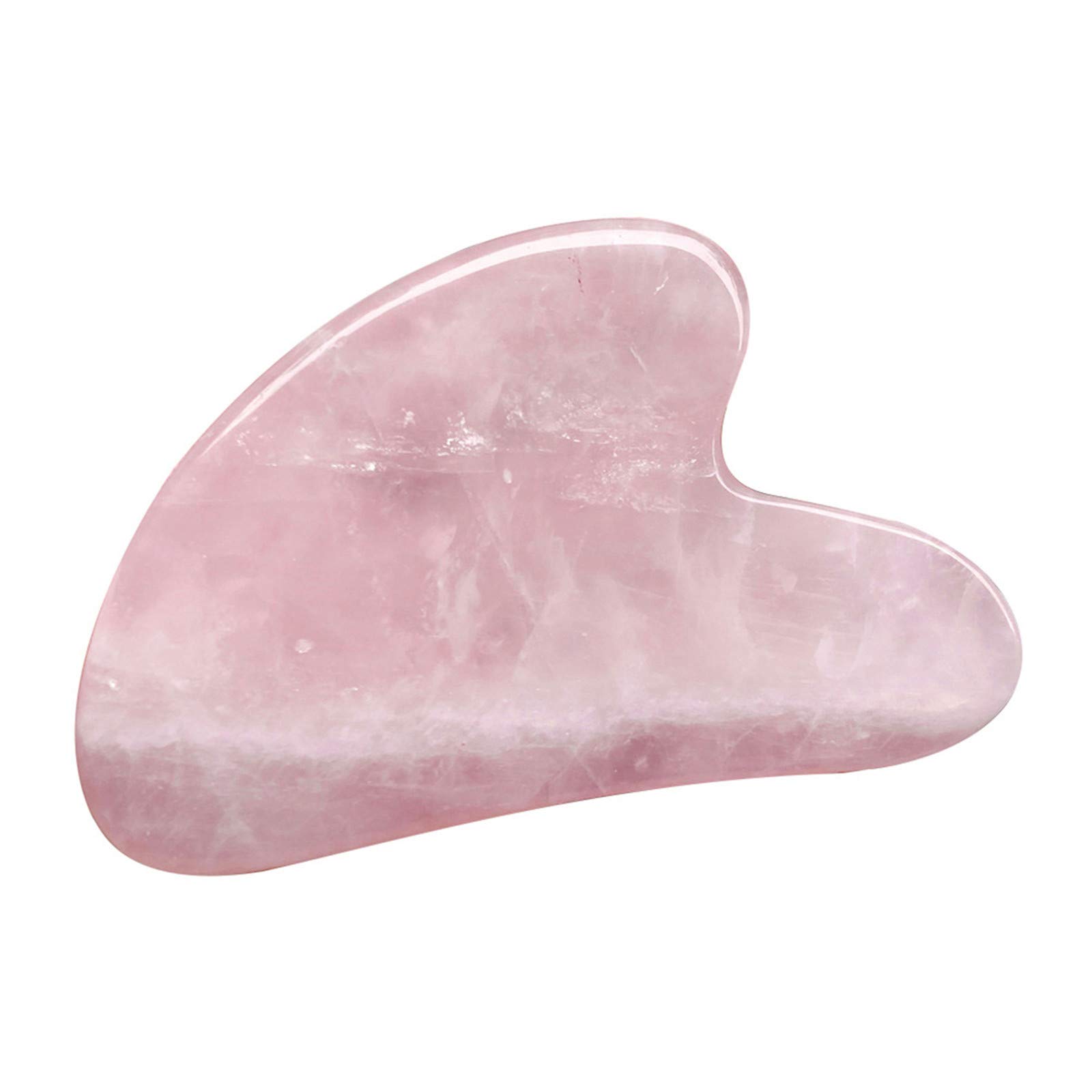 Photo 1 of Fekuar Natural Rose Quartz Gua Sha Massage Tool for Body Skin Facial, Crystal Scraping Board for SPA Acupuncture Therapy Trigger Point Treatment