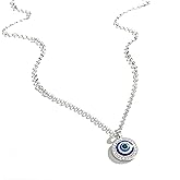 Turkey Guard Necklace Evil Eye Amulet Pendant Necklace Statement Circle Crystal Glass Evil Eye Charm Protect Ojo Choker for Women Girls Jewelry