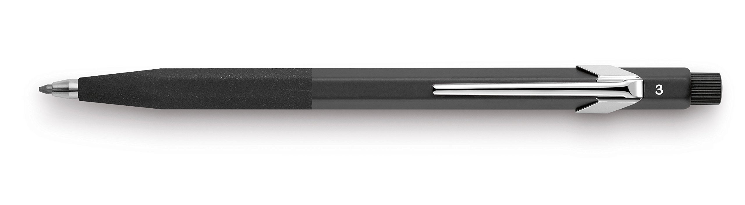 Caran Dache 5” Fixpencil (3mm) with Sharpener and Textured Finger Grip, Assorted Colour Push Buttons