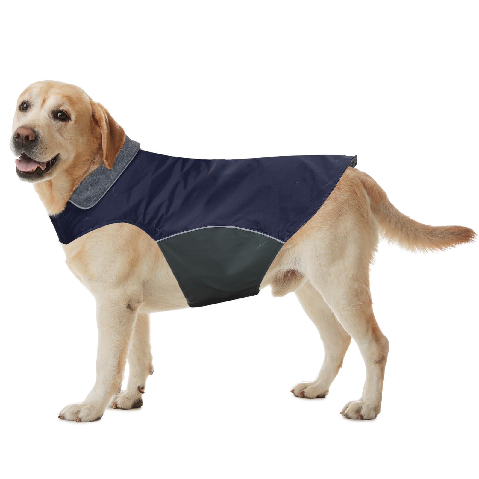 BONAWEN Winter Dog Coat 100% Waterproof Thicken Dog Jacket for Large Breeds, Navy, 3XL