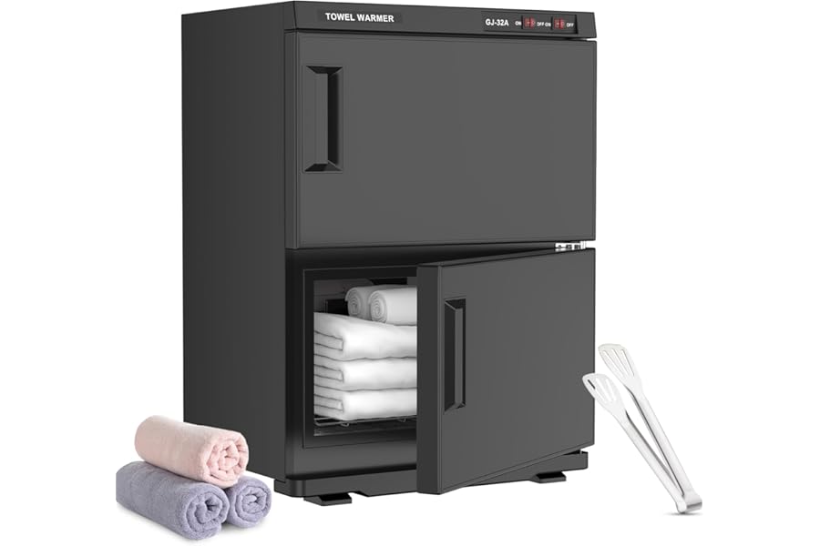 ADVWIN 32L Hot Towel Warmer Cabinet, Towel Warmer for Spa Salon, Professional Large Capacity Towel Double Cabinet for Bathroom, Esthetician