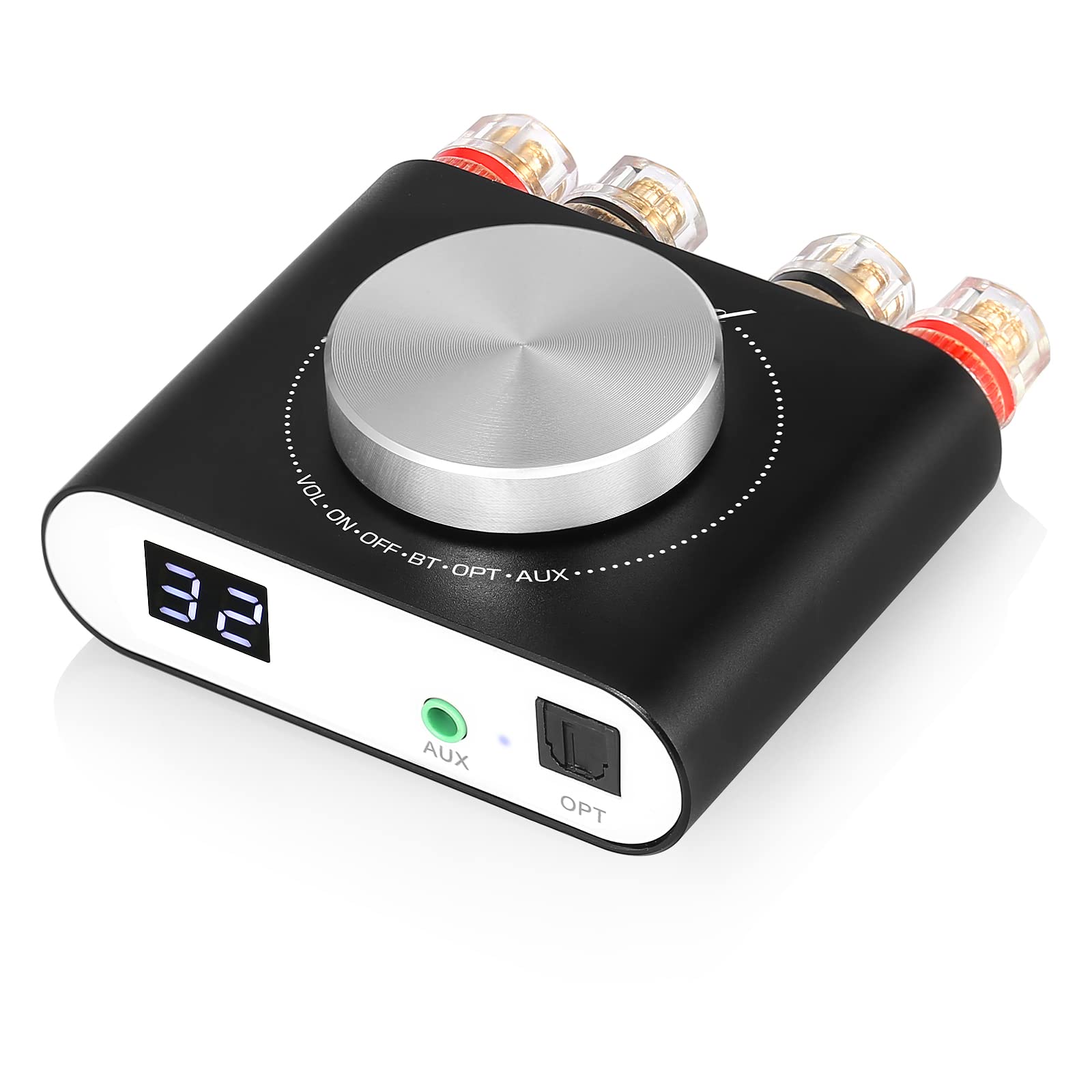 Nobsound Q10 2 Channel Bluetooth Amplifier, 100 watts x2 Audio Power Mini Amp Wireless Receiver with Optical Input for Home Theater Stereo Speakers