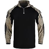 TACTICS ARMOR Tactical Shirt Men's Combat Shirt Tactical Military Camo Long Sleeve Suitable for Airsoft Paintball