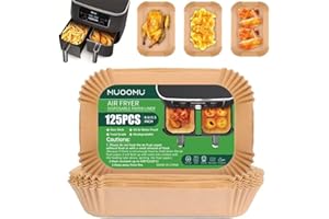 Air Fryer Disposable Paper Liners for Ninja Dual Airfryer Accessories, Non-Stick Parchment Rectangular for Baking, Oil Proof,