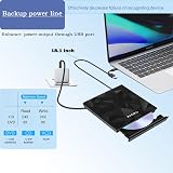 Antika External CD DVD Drive USB 3.0 Type-C Portable Reader Burner Mac/PC view 2