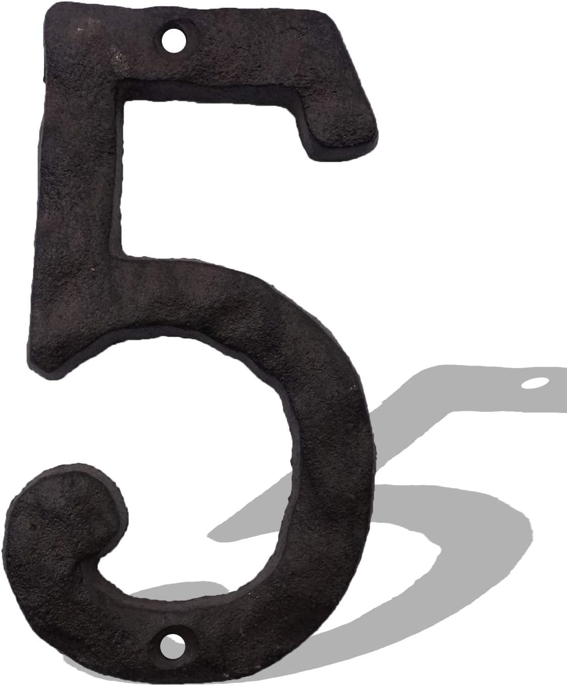 BetLight 5.5 Inch Cast Iron House Numbers - Solid Hammered Red Finish Home Address Signs