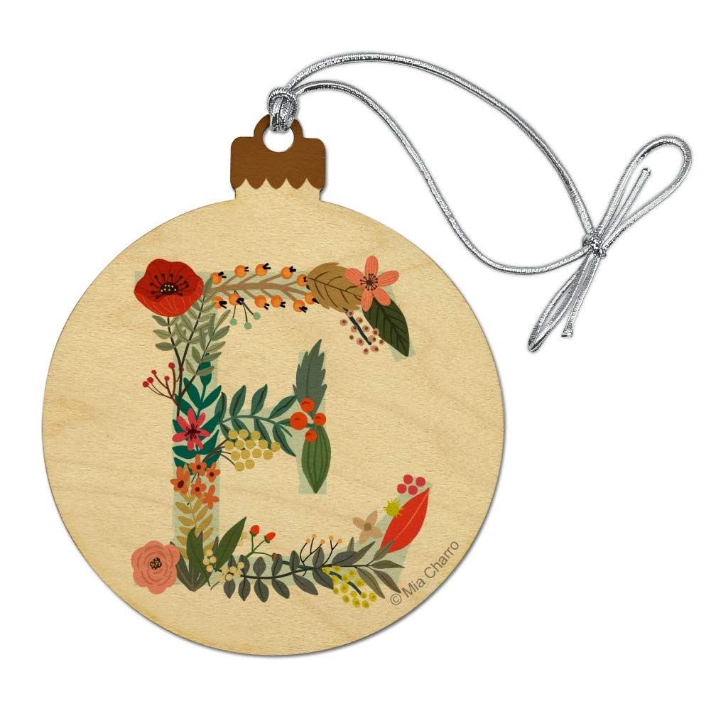 Photo 1 of ***STOCK IMAGE FOR REFERENCE***
** letter B**
GRAPHICS & MORE Letter E Floral Monogram Initial Wood Christmas Tree Holiday Ornament