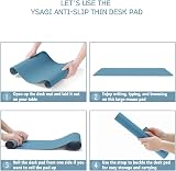 YSAGi Non-Slip Desk Pad 80x40 cm Azure Waterproof PVC Leather Desk Protector view 6