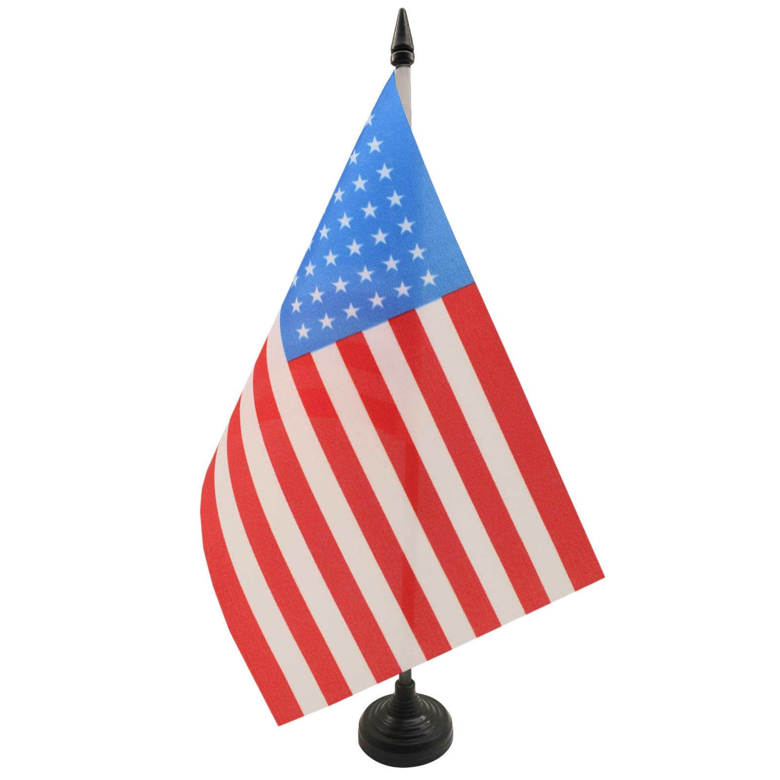 AZ FLAG USA 48 stars Table Flag 5'' x 8'' - American Office Decoration 100% Polyester 21 x 14 cm - Mini Desk Flag with Pole and Black Plastic Base
