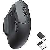 Keychron M7 Wireless Computer Mouse, 26K DPI Optical Computer Mouse, 2.4 GHz/Bluetooth/Wired with Macro Button 63g Lightweight Ergonomic, Up to 70 Hours Worktime for Laptop macOS/Windows - Black