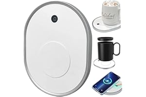 Coffee Mug Warmer for Desk 2 in 1 Smart Electric Mug Warmer with Wireless Chargers Fast Heating Coaster for Coffee Tea 15W Ch