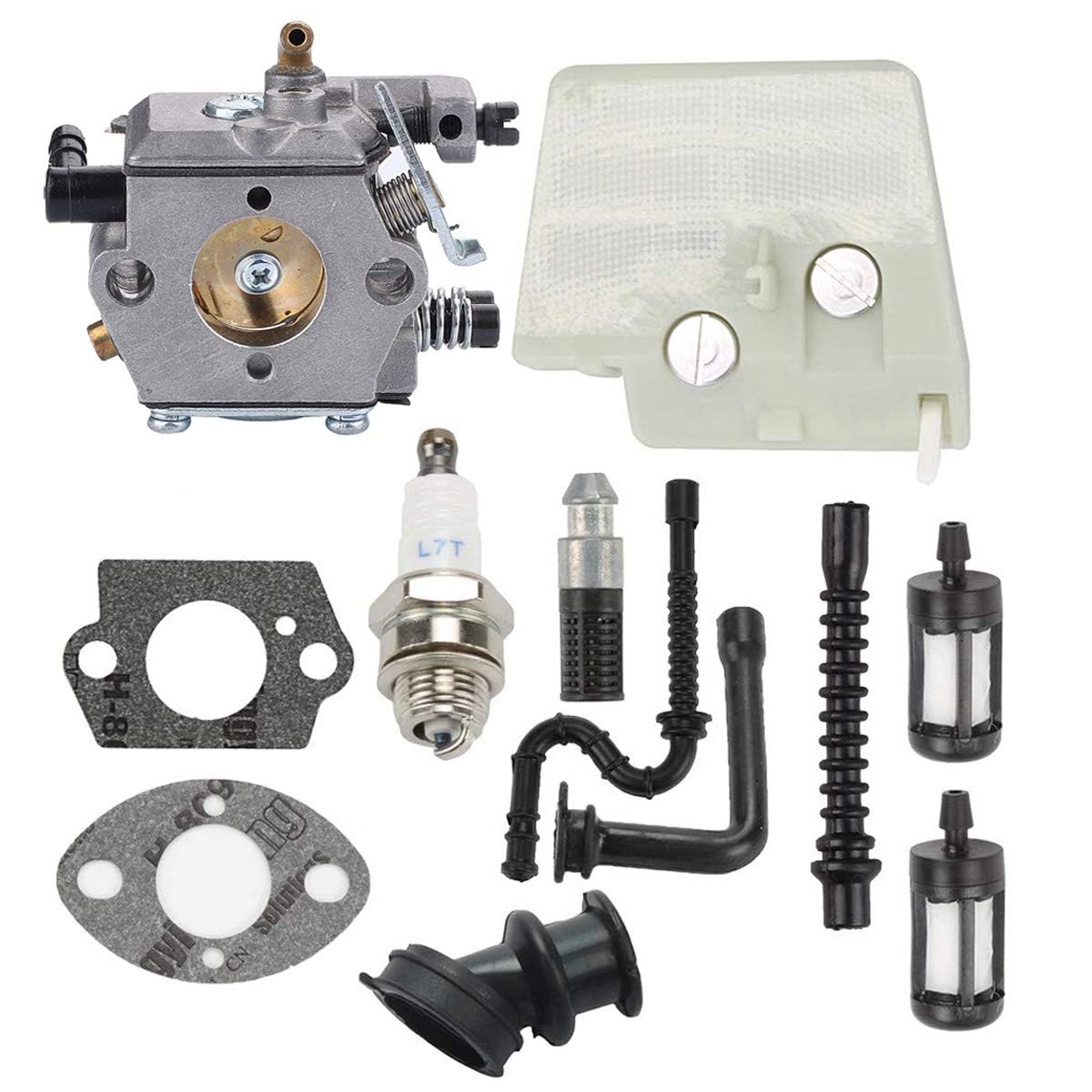 Hippotech WT-194 Carburetor with Air Filter Replacement for Stihl 024 026 MS240 MS260 024AV 024S Replacement for Walbro WT-194-1 WT-22 Chainsaws Carb Replaces 11211200611