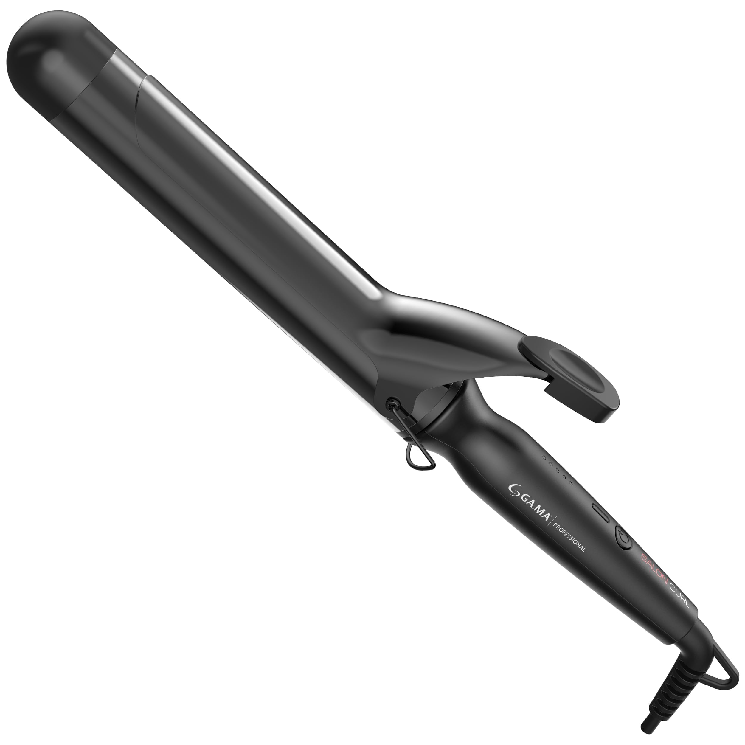 GA.MA Salon Curl Silk Chrome Titanium Curling Iron for Bouncy Curls, 1.50-Inch Barrel, Quick Adjustable Heat, Anti-Frizz, Dual Voltage, Auto Shut-Off