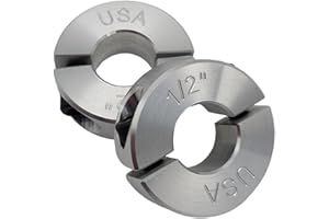 Coastal Shaft Collars - 0.50" Bore Diameter - Clamping Two Piece Shaft Collar - 2024 Aluminum (2 Pack)