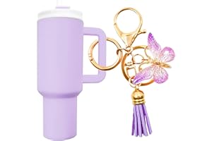 EIiovcnya Mini Tumbler Keychain Chapstick Holder, Stanley Cup Keychain Accessories, Women Handbags Backpacks Cute Key Ring