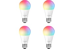 LEDVANCE SYLVANIA Wifi LED Smart Light Bulb, 60W Equivalent Full Color and Tunable White A19, Dimmable, Compatible with Alexa and Google Home Only - 4 Pack (75674)