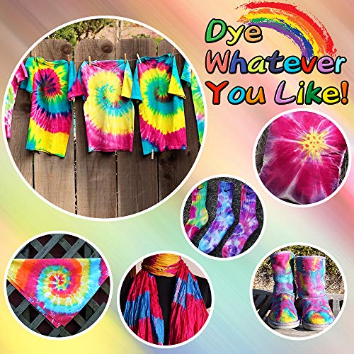 26 Colours Tie Dye Kits, Caloyee Permanent One Step Tie Dye Set for
