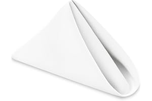 DWCN Cloth Napkins Set of 6, 18 x 18 Inch, Washable White Reusable Dinner Napkins with Hemmed Edges for Restaurant, Wedding a