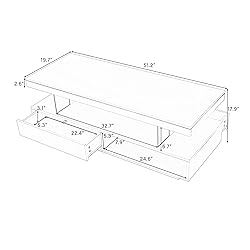 Merax Modern Center Coffee Table with 2 Storage