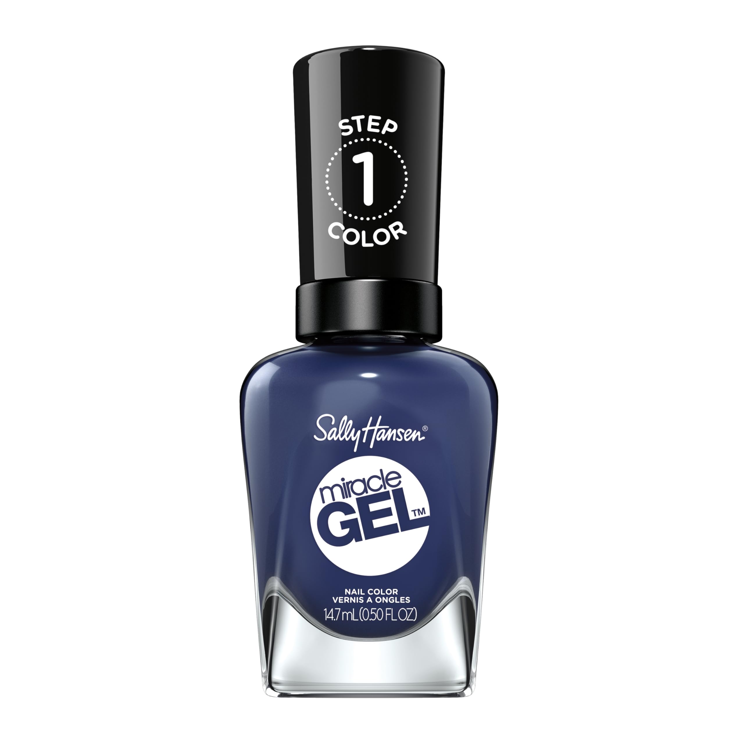 Sally Hansen Miracle Gel Nail Polish At-home gel manicure, Midnight, Blue Shades - 14.7ml