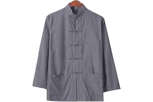 ZooBoo Traditional Long Sleeve Tang Kung Fu Uniform Men's Shirt