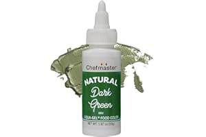 Plant‑Based Natural Liqua-Gel Food Coloring by Chefmaster, No Artificial Dyes, Gel Color for Icing, Frosting, Fondant, & Decorating, Quality Crafted in California USA (Dark Green)