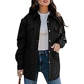 EVALESS Quilted Jackets for Women Lightweight Long Sleeve Button Down Puffer Jacket Warm Winter Coat Outerwear with Pockets