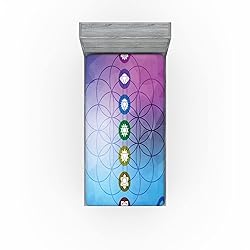 Lunarable Geometry Fitted Sheet, 7 Mandala on a