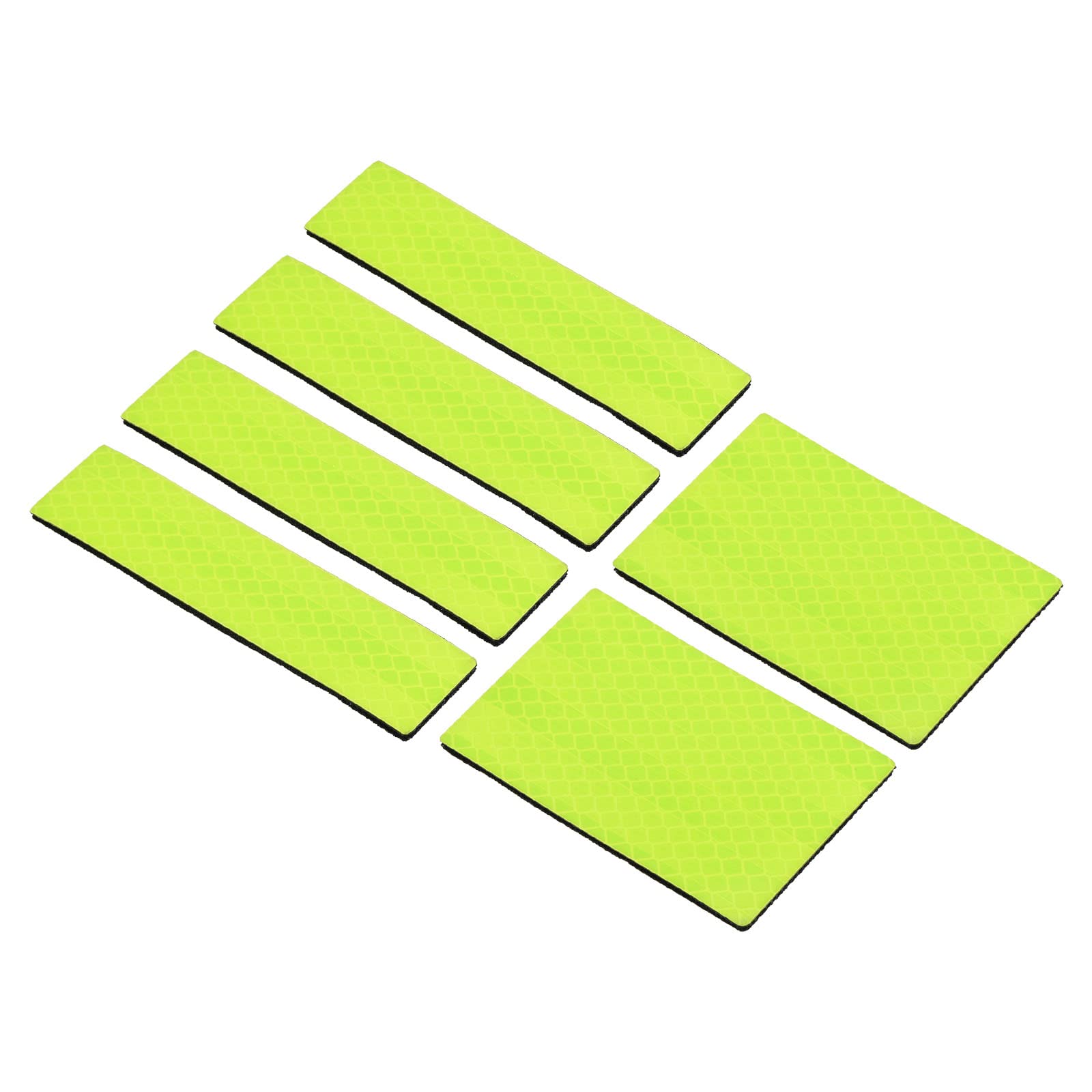 PATIKIL Reflective Patch 1x4 2x3, 6 Pcs Hook and Loop Fastener Safety Appliques for Night Sportsperson Worker Hiker, Fluorescent Yellow