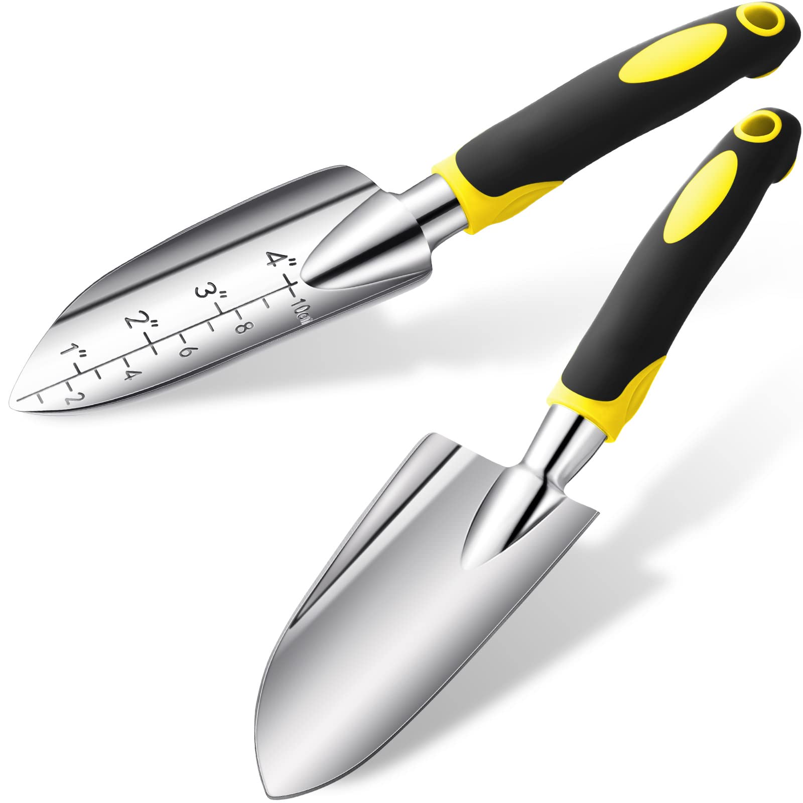 Photo 1 of Honoson Garden Hand Trowel Transplant Trowel with Measurements Aluminum Alloy Planting Tools with Rubber Handle Small Gardening Hand Tools Shovels for Gardening Cultivating Transplanting Supplies