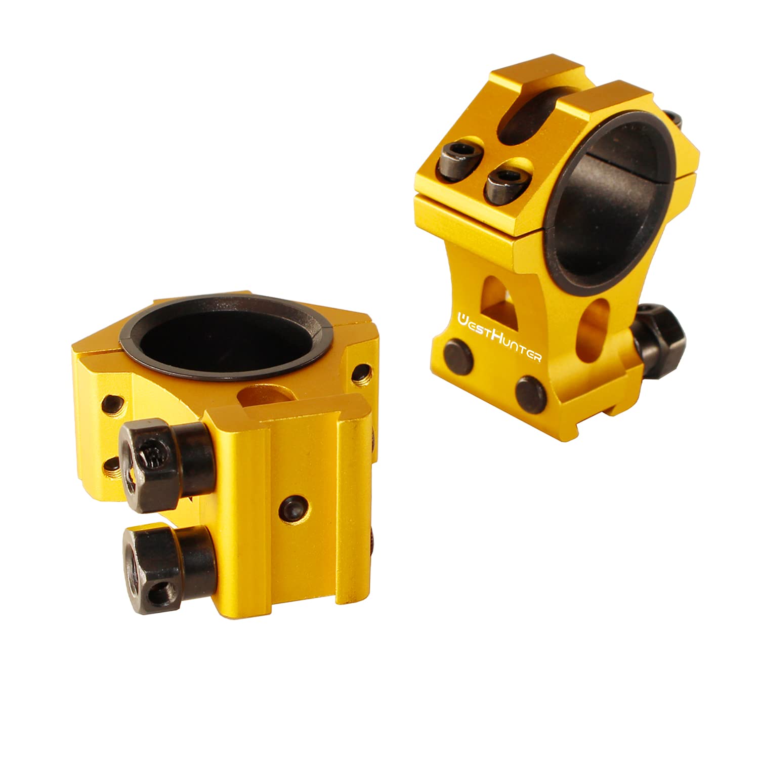 WestHunter Optics Dovetail Scope Rings, 1 Inch 30 mm Tactical Precision Scope Mount | 36 mm Center Height, Gold