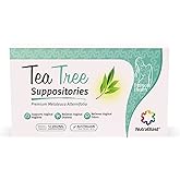 NutraBlast Tea Tree Oil Suppositories (12 Count) | All Natural Intimate Deodorant for Women | Restore Feminine Balance | Made in USA
