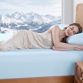 PHF Cooling Fitted Sheet Set King Size, Q-Max>0.4, Ice Blue | Silky Soft, Breathable Cooling Fitted Sheet Set for Hot Sleepers &amp; Summer, Q-Max>0.4, Fits Up to 16", 1 Sheet &amp; 2 Pillowcases