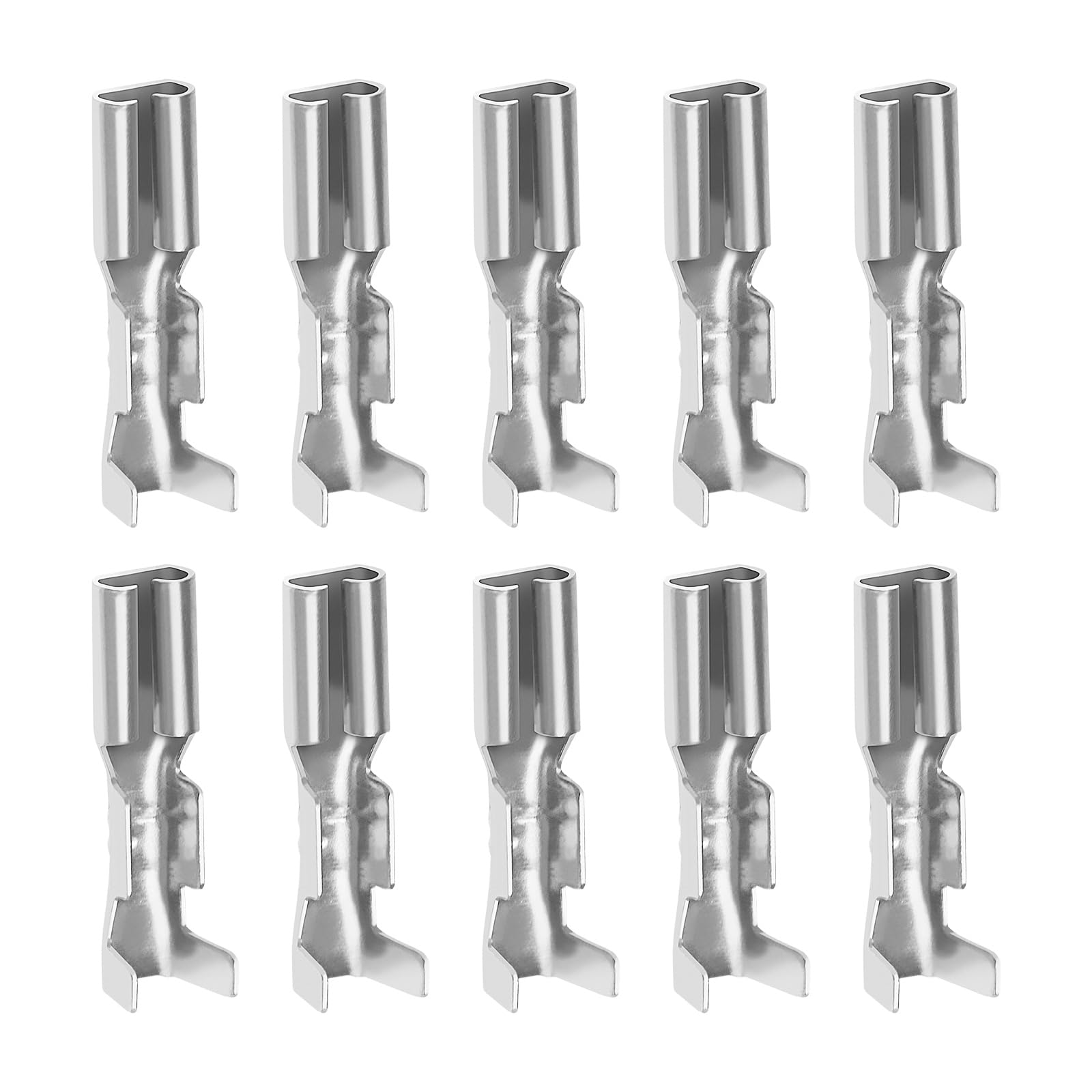 VGOL 100pcs Car Speaker Mini Toggle Switch 2.2mm Female Quick Connector Crimp Connector Spade Terminal Automotive Wiring Terminal, Silver