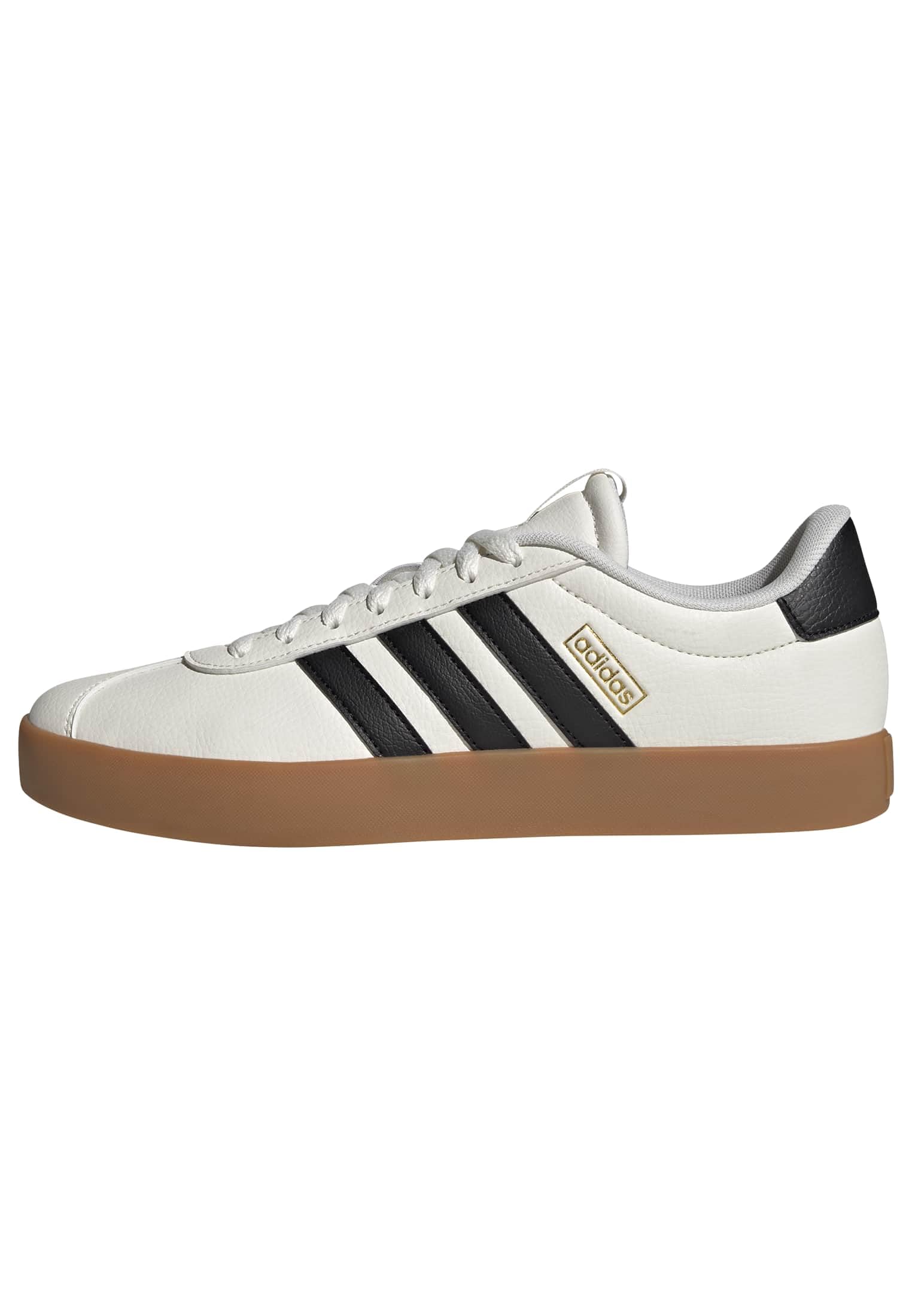 Adidas Men's VL Court 3.0, White/Black/Gold Metallic, 13 Image