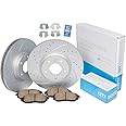 [Front Kit] High Performance Ceramic Brake Pads & GT//Rotors Geomet Coated Disc Brake Rotors for Lexus GS IS RC 2013-2020 GS200t GS300 GS350 IS200t IS300 IS350 RC200t RC300 RC350