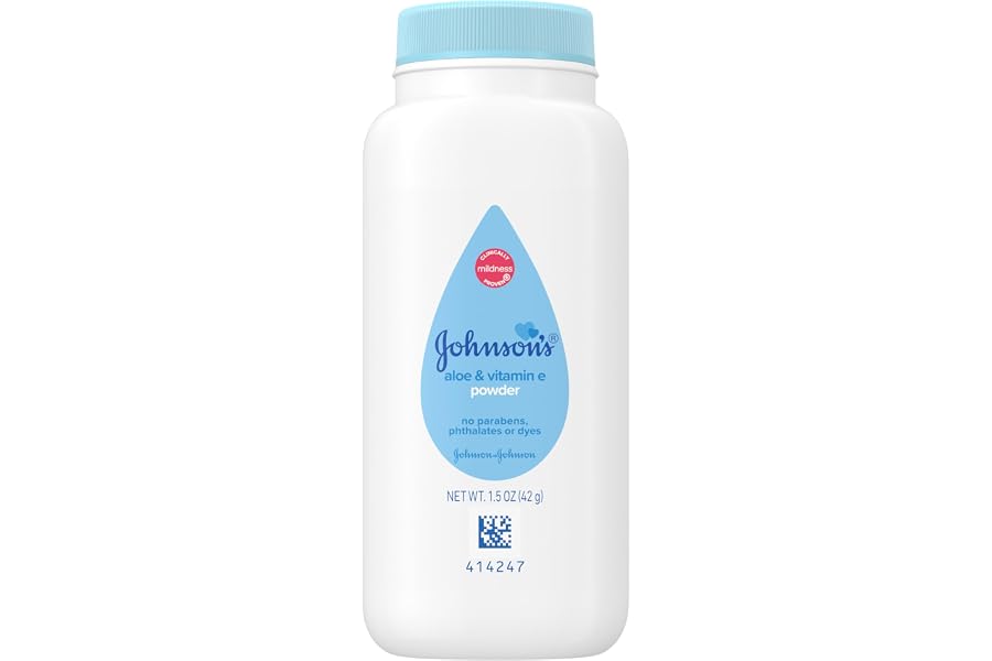 Johnson's Baby Cornstarch Baby Powder with Aloe and Vitamin E for Delicate Skin, Hypoallergenic, No Addded Parabens, and Dyes