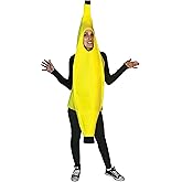 Rasta Imposta Banana Costume Adult Petite Unisex Fruit Tropical Food Dress Up Novelty Womens Funny Costumes, Adult Petite Unisex Size XXS