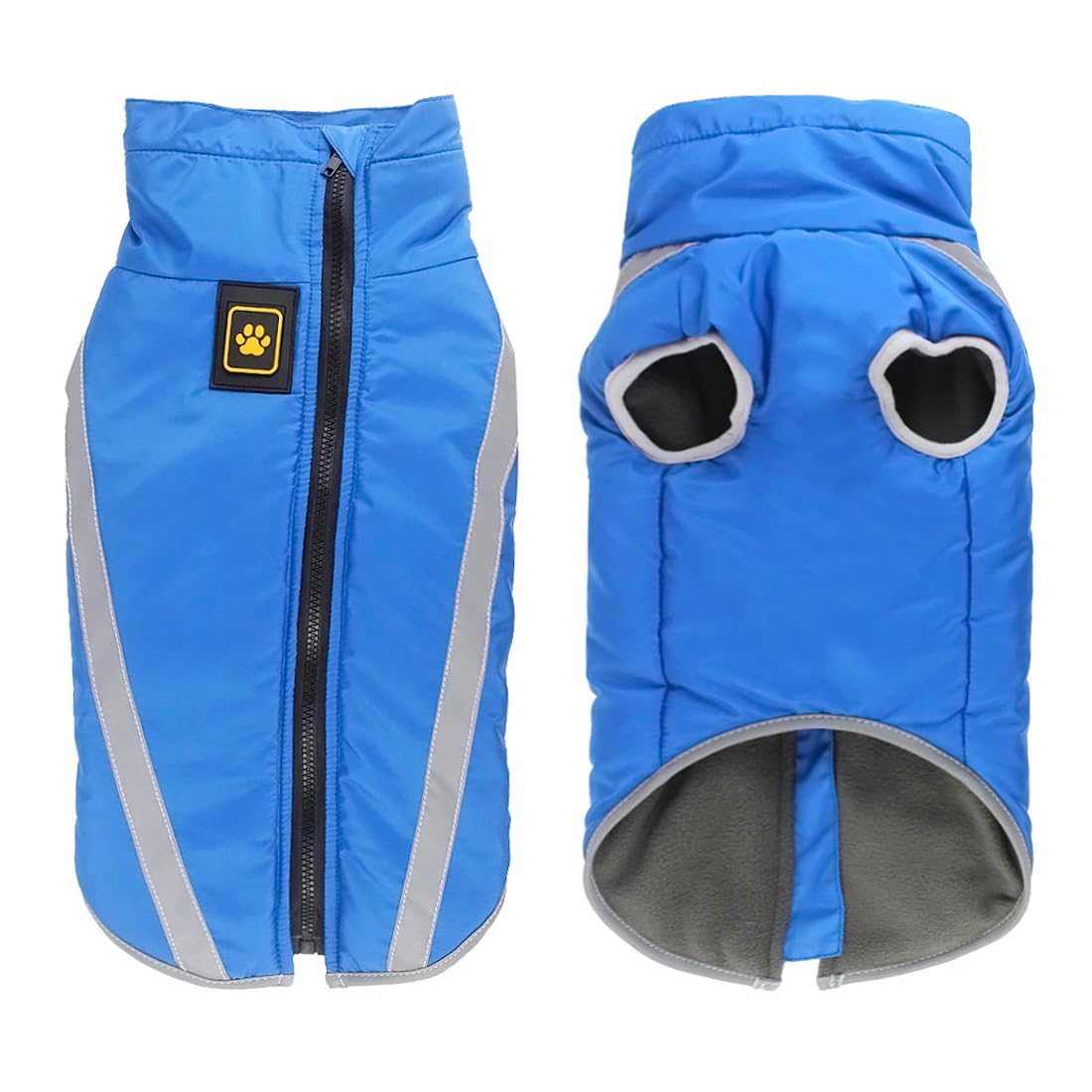 Idepet Waterproof Dog Coat Winter Warm Jacket,Windproof Pet Clothes Dog Jacket Outfit for Small Medium Large Dogs with Harness Hole XL-6XL