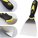 LAMXD Stainless Steel Wall Scraper Paint Stripper 3in Soft Grip for Drywall view 4
