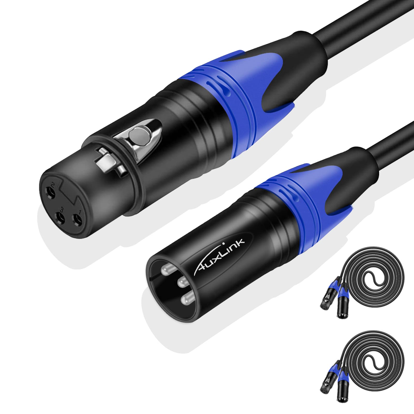 XLR Cable 50ft 2 Pack, XLR Microphone Cable Male to Female, Balanced XLR Cable Suitable for Preambles, Speaker Systems, Radio Station and More