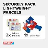 Tesa Packing Tape Set 2x Parcel Tape 66m x 50mm with Dispenser Transparent view 3